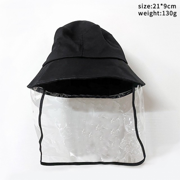 Black anti-spray anti-saliva mask fisherman hat protective hat