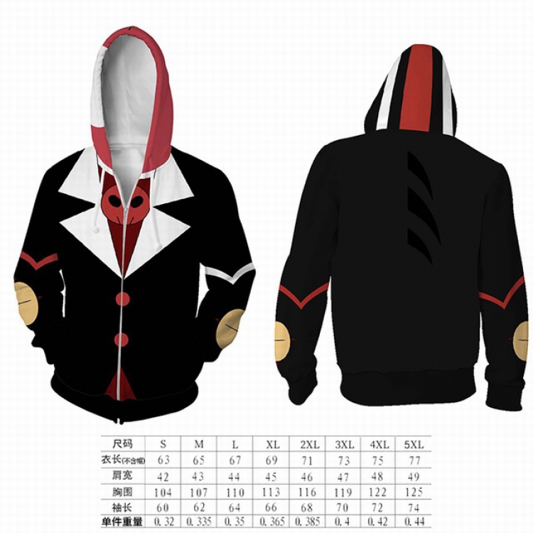 Hazbin Hotel black hooded zipper sweater coat S M L XL 2XL 3XL 4XL 5XL price for 2 pcs preorder 3 days