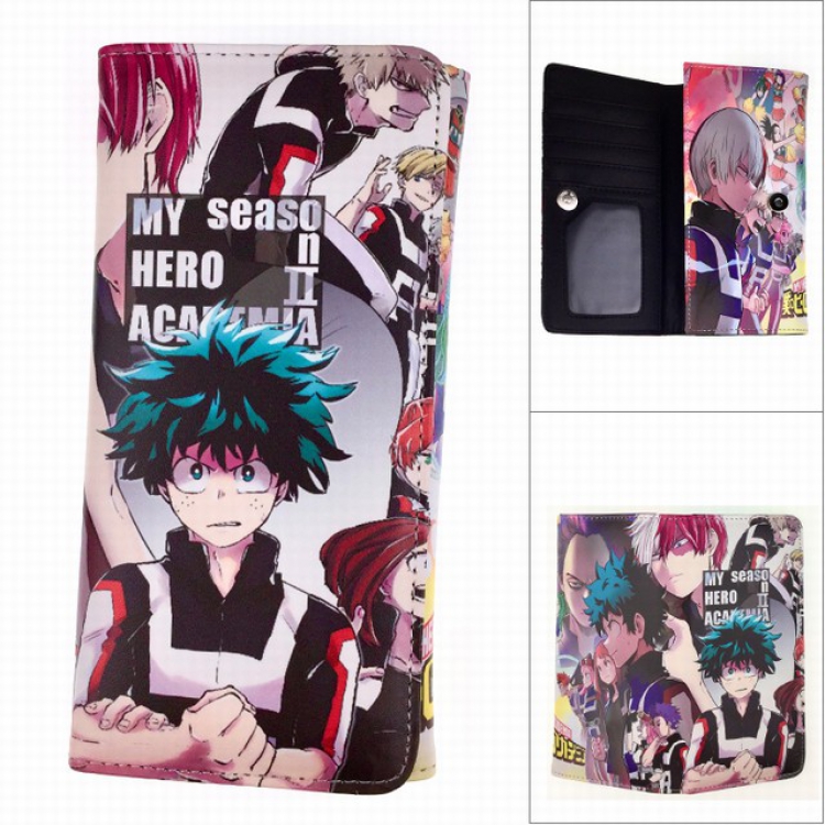 My Hero Academia Deku Full color button PU long wallet wallet