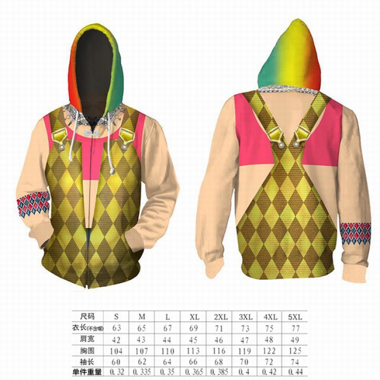 Birds of Prey Harley Quinn hooded zipper sweater coat S M L XL 2XL 3XL 4XL 5XL price for 2 pcs preorder 3 days