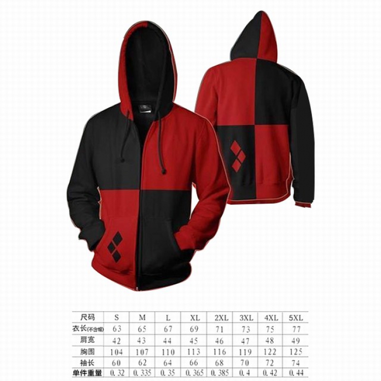 Birds of Prey Red and black squares hooded zipper sweater coat S M L XL 2XL 3XL 4XL 5XL price for 2 pcs preorder 3 days