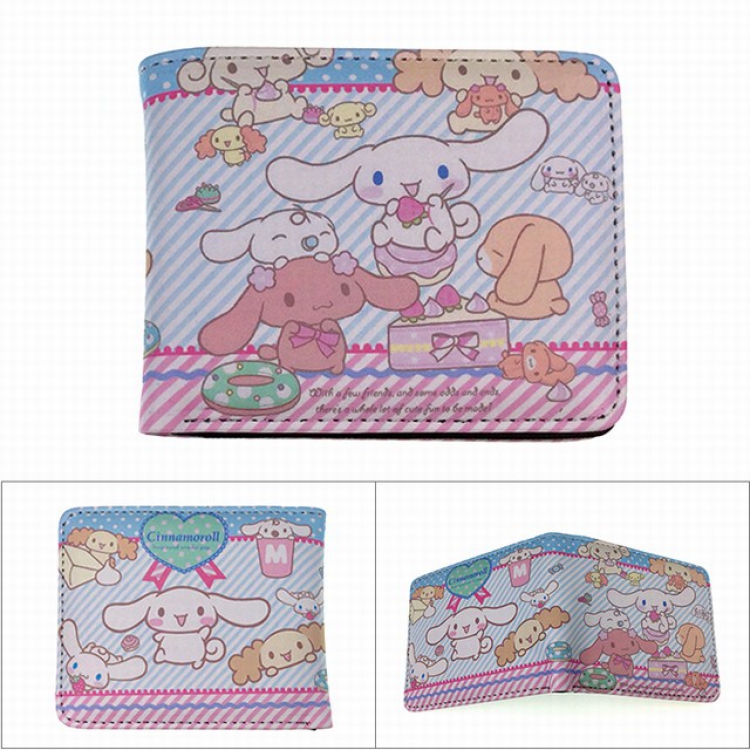 Cinnamoroll Full color PU twill two fold short wallet