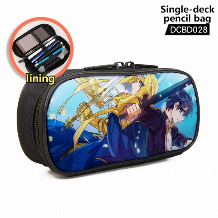 Sword Art Online Anime single layer waterproof pen case 25X7X12CM -DCBD028