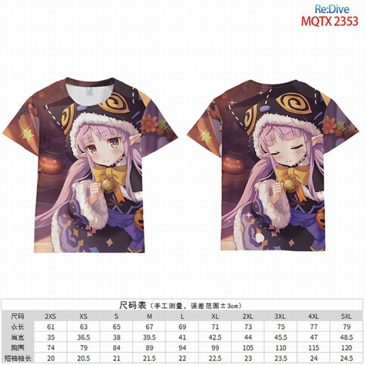 Re:Dive Full color short sleeve t-shirt 9 sizes from 2XS to 4XL MQTO-2353