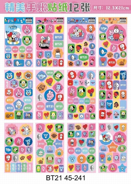 BTS Beautiful Sticker A pack of 12 price for 16 packs 12.3X21CM
