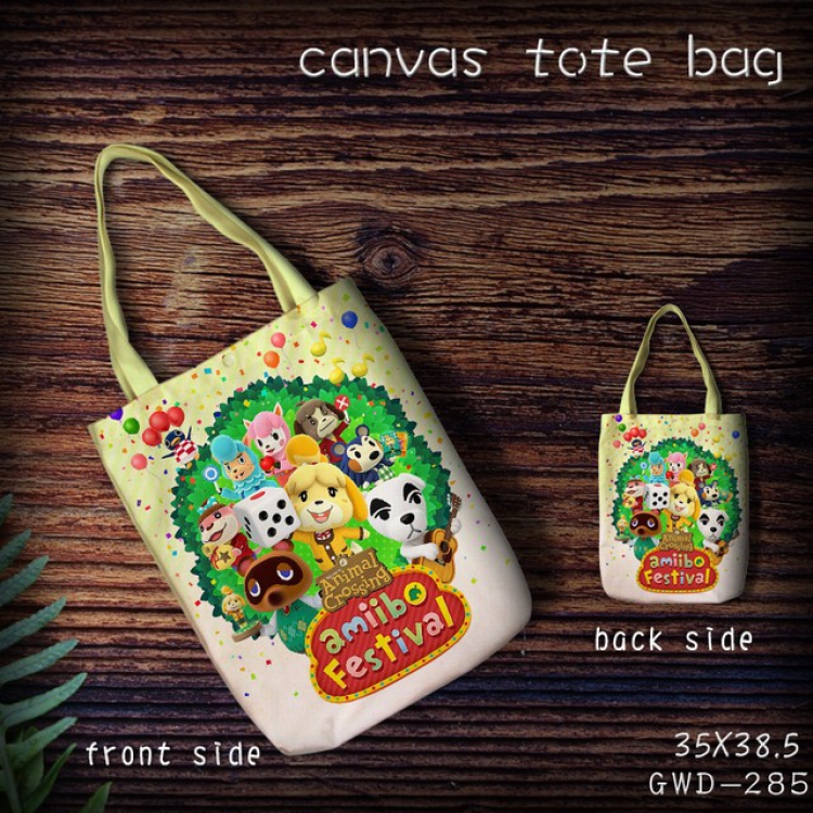 GWD285-Animal Crossing: New Horizons Canvas tote bag 35X38.5CM (Can be customized for a single model)