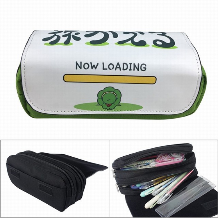 Tabikaeru/Journey Frog Anime double layer multifunctional canvas pencil bag wallet  20X9X6.5CM 100G