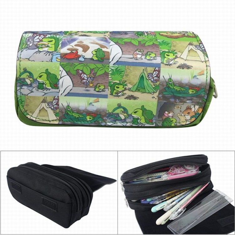 Tabikaeru/Journey Frog Anime double layer multifunctional canvas pencil bag wallet  20X9X6.5CM 100G