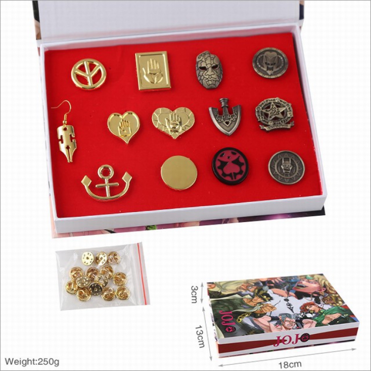 JoJos Bizarre Adventure boxed brooch a set of 13