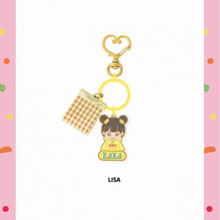 Blackpink Lisa Color metal keychain pendant ornament 15G a set price for 5 pcs