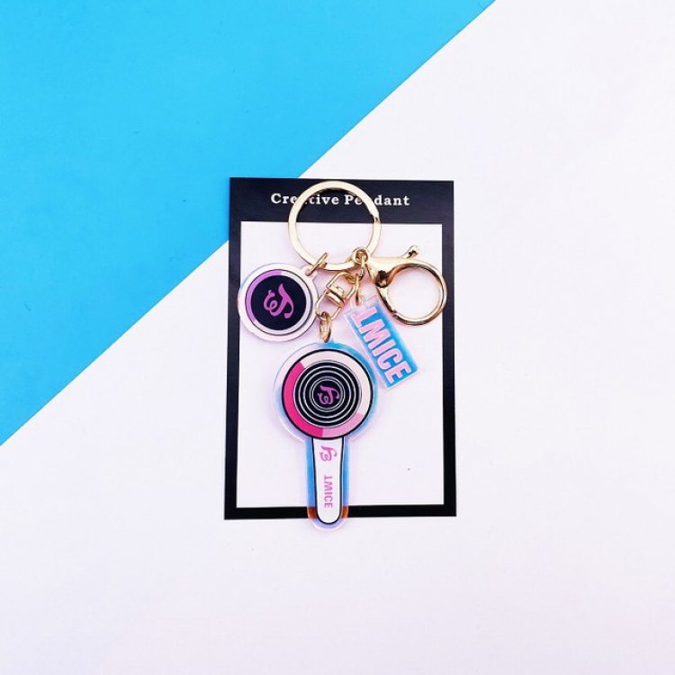TWICE Colorful key ring pendant ornaments 7.5X11CM 25G a set price for 5 pcs