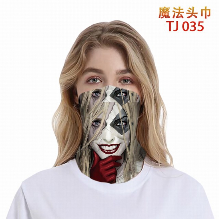 TJ-035-Harley Quinn Personalized color printing magic turban scarf