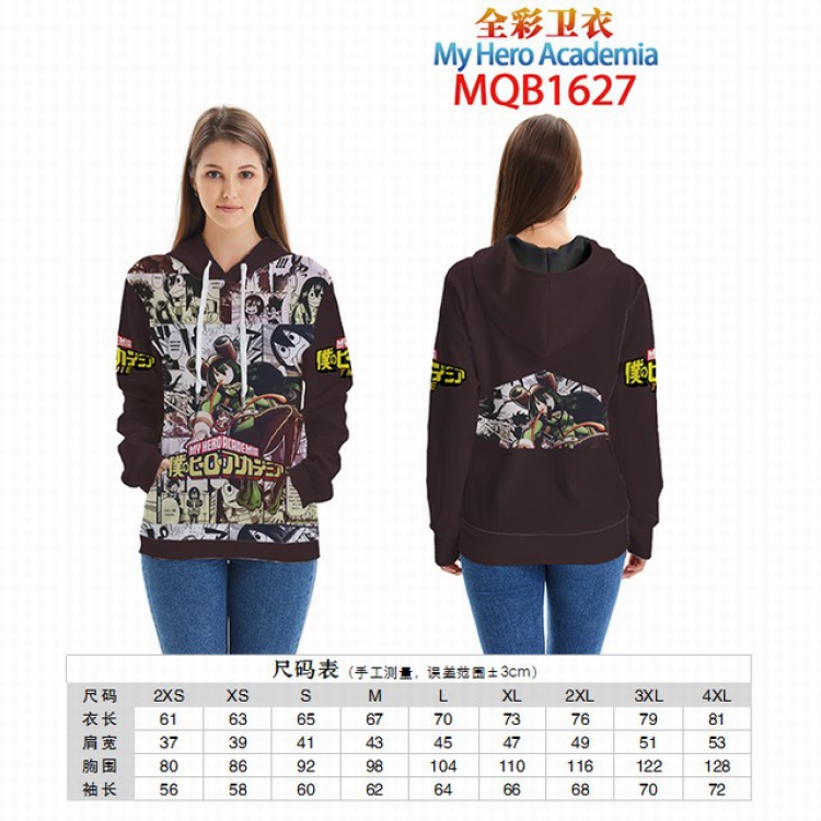 My Hero Academia Full color zipper hooded Patch pocket Coat Hoodie 9 sizes from XXS to 4XL MQB1627