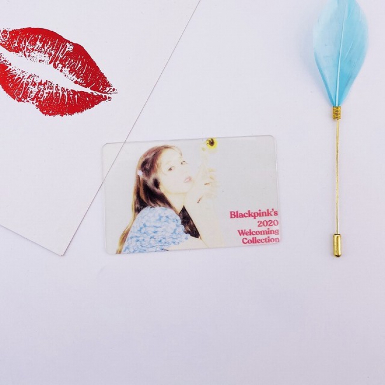 Blackpink Jisoo  White transparent small card photo  5.4X8.6CM 4G  a set price for 5 pcs