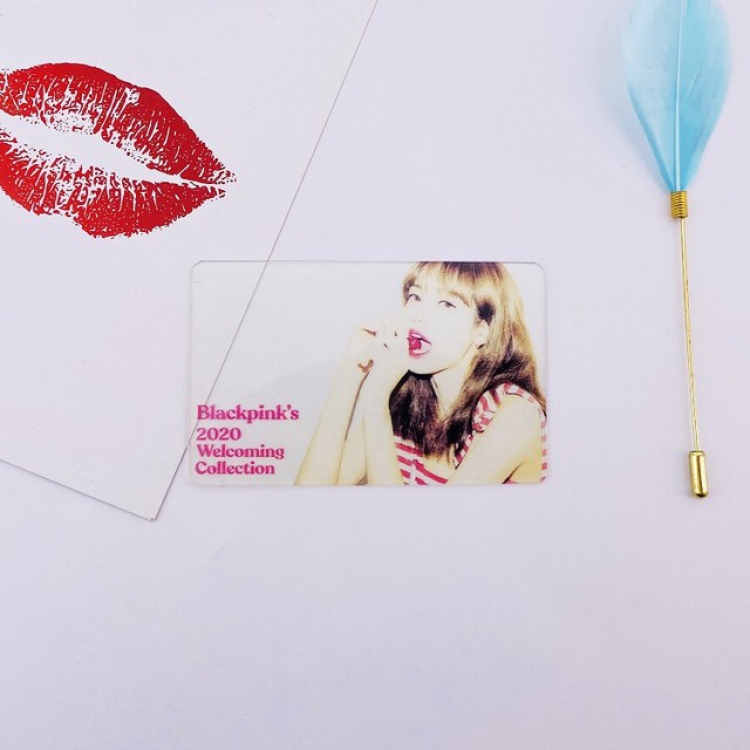 Blackpink Lisa  White transparent small card photo  5.4X8.6CM 4G  a set price for 5 pcs
