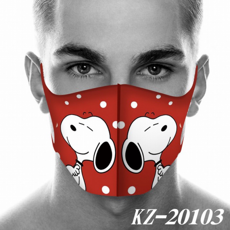 Snoopy Anime 3D digital printing masks a set price for 5 pcs KZ-20103