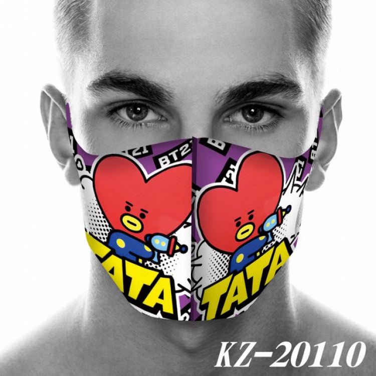 BTS Anime 3D digital printing masks a set price for 5 pcs KZ-20110