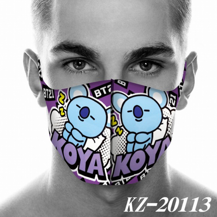 BTS Anime 3D digital printing masks a set price for 5 pcs KZ-20113