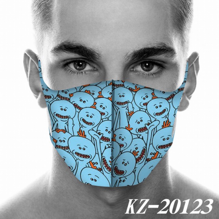 Rick and Morty Anime 3D digital printing masks a set price for 5 pcs KZ-20123