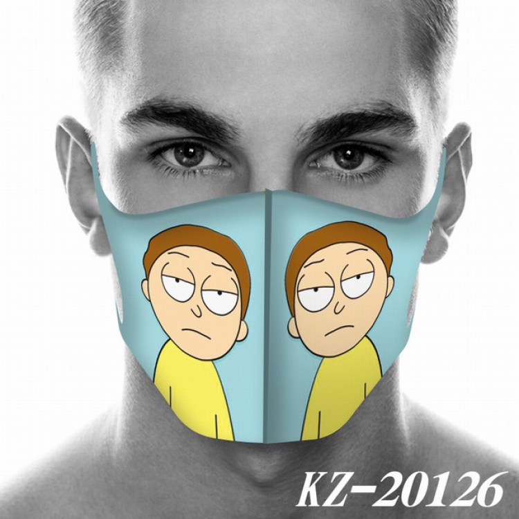 Rick and Morty Anime 3D digital printing masks a set price for 5 pcs KZ-20126