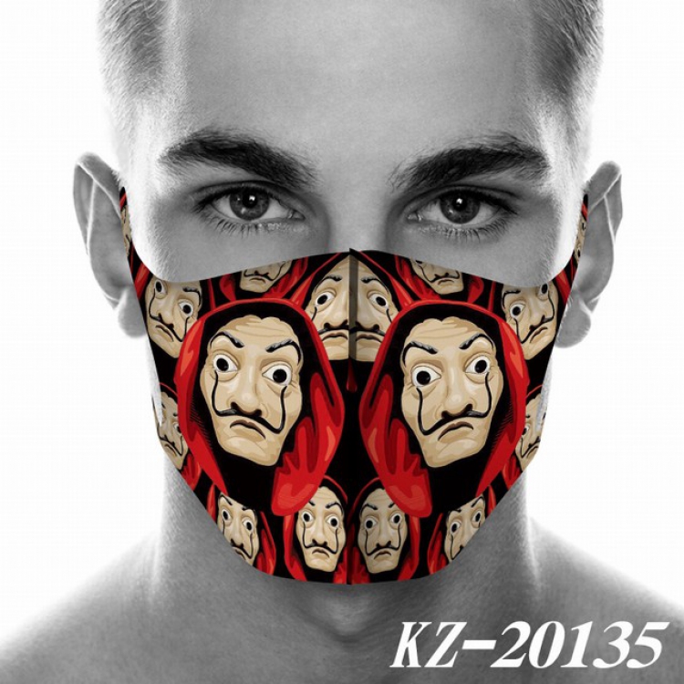 La casa de papel Anime 3D digital printing masks a set price for 5 pcs KZ-20135