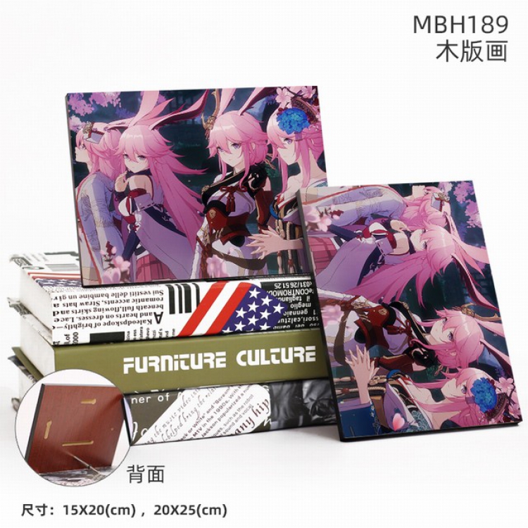 MBH189-The End of School Anime flash woodblock Painting 20X25CM