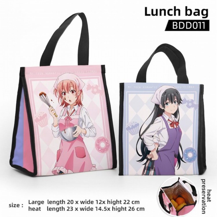Yahari ore no seishun rabu kome wa machigatte iru  Full color insulated Bento bag small size 20X12X22CM BDD11