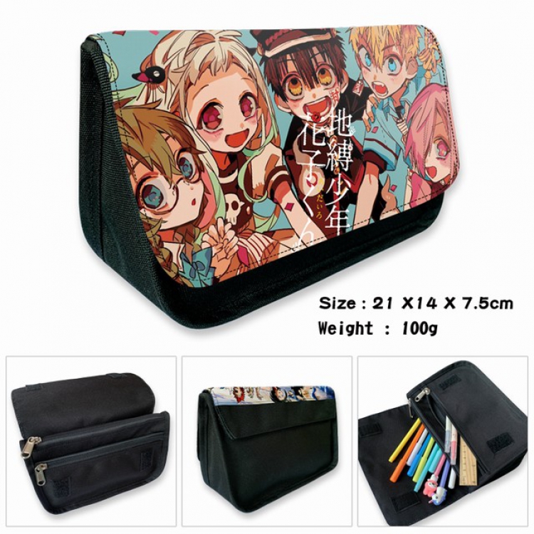 Toilet-Bound Hanako-kun-1B Anime double layer multifunctional canvas pencil bag wallet 21X14X7.5CM 100G
