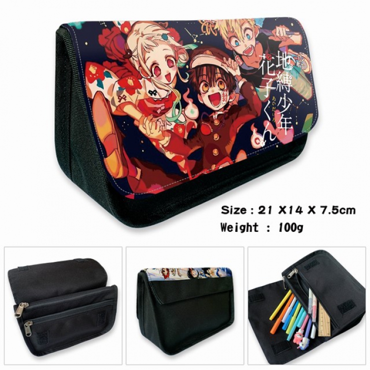 Toilet-Bound Hanako-kun-4B Anime double layer multifunctional canvas pencil bag wallet 21X14X7.5CM 100G