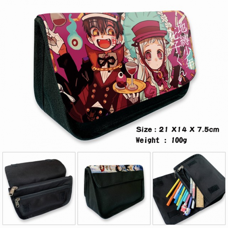 Toilet-Bound Hanako-kun-3B Anime double layer multifunctional canvas pencil bag wallet 21X14X7.5CM 100G
