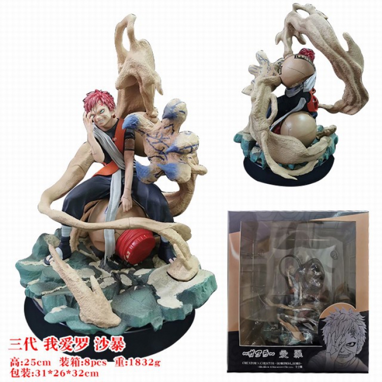 Naruto  GK 3rd generation Gaara Boxed Figure Decoration Model 25CM 1.832KG a box of 8