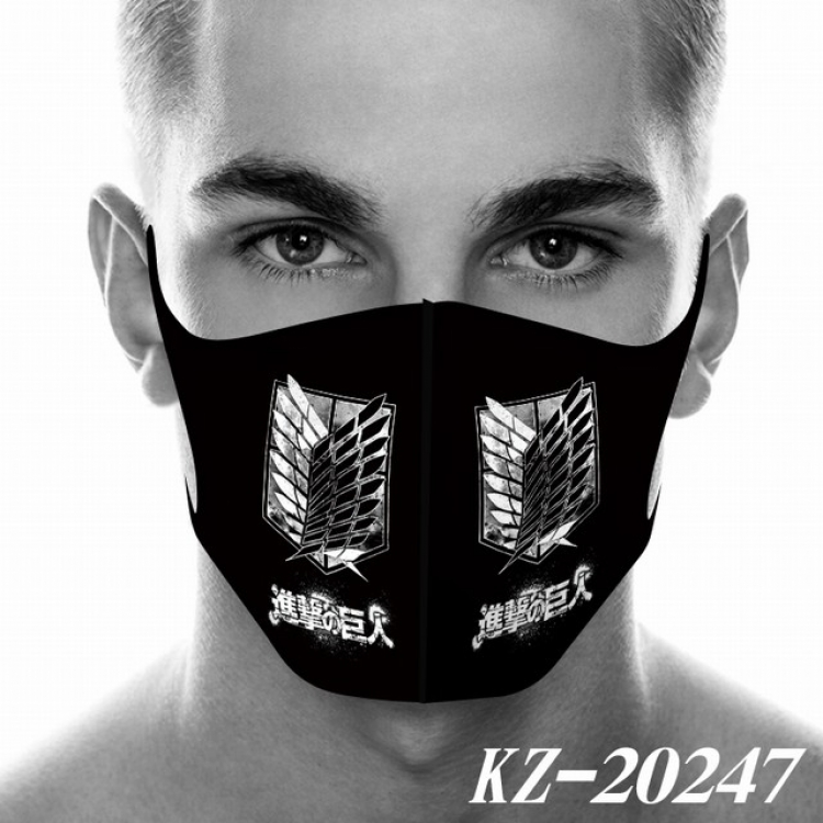 Attack on Titan Anime 3D digital printing masks a set price for 5 pcs KZ-20247