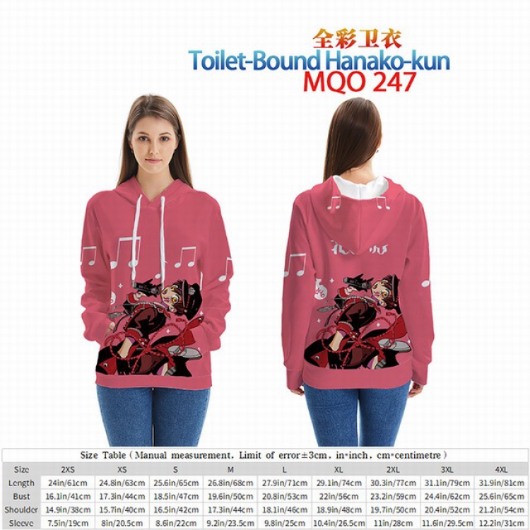Toilet-Bound Hanako-kun Full Color Patch pocket Sweatshirt Hoodie EUR SIZE 9 sizes from XXS to XXXXL MQO247