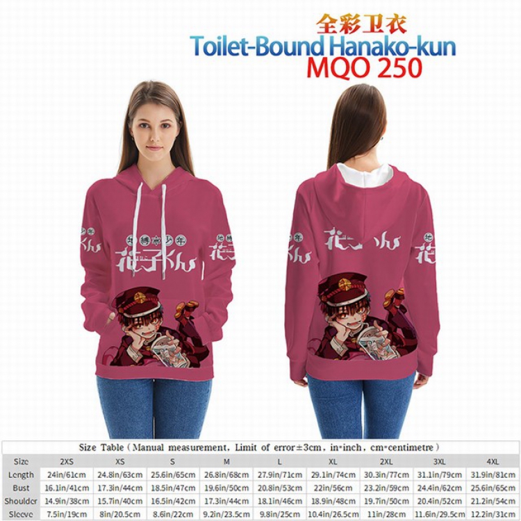 Toilet-Bound Hanako-kun Full Color Patch pocket Sweatshirt Hoodie EUR SIZE 9 sizes from XXS to XXXXL MQO250
