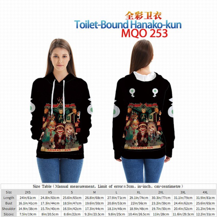 Toilet-Bound Hanako-kun Full Color Patch pocket Sweatshirt Hoodie EUR SIZE 9 sizes from XXS to XXXXL MQO253