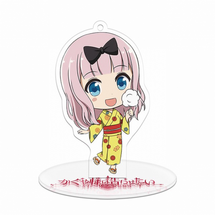 Kaguya-sama wa kokurasetai Fujiwara Chika Q version soma Small Standing Plates Acrylic keychain pendant 8-9CM 