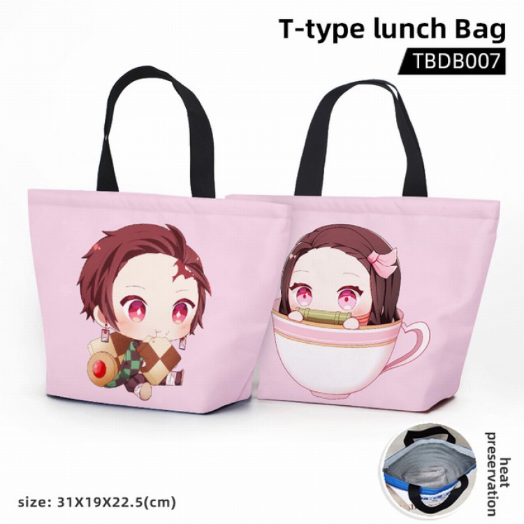 Demon Slayer Kimets Anime T-shaped bento bag waterproof bento bag 31X19X22.5CM TBDB007
