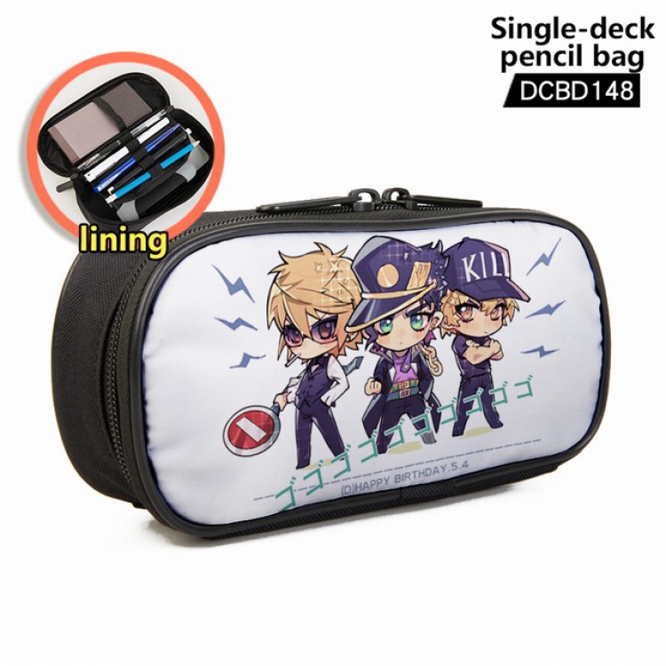 JoJos Bizarre Adventure Anime single layer waterproof pen case 25X7X12CM -DCBD148