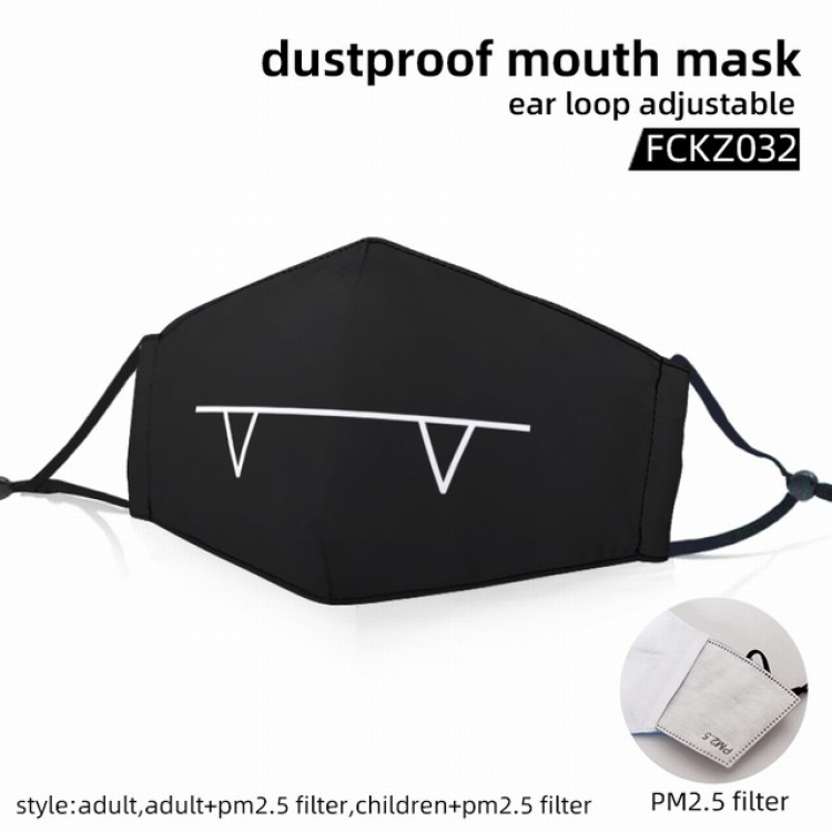 Emoji color dust masks opening plus filter PM2.5(Style can choose adult or children)a set price for 5 pcs FCKZ032