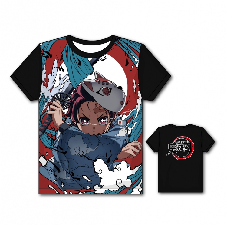 Demon Slayer Kimets Full color printing flower short sleeve T-shirt S-5XL, 8 sizes GM34