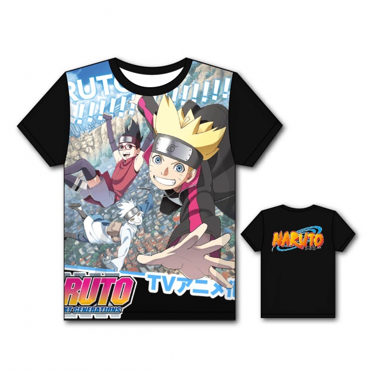 Naruto Full color printing flower short sleeve T-shirt S-5XL, 8 sizes HY47