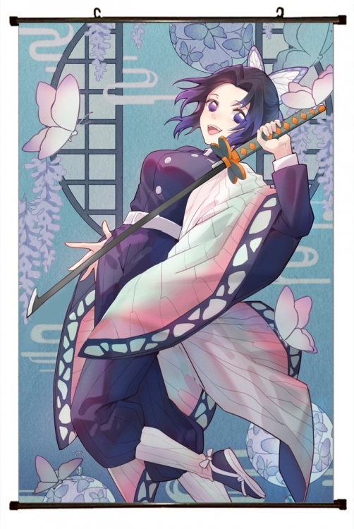 Demon Slayer Kimets Plastic pole cloth painting Wall Scroll 60X90CM  G4-279