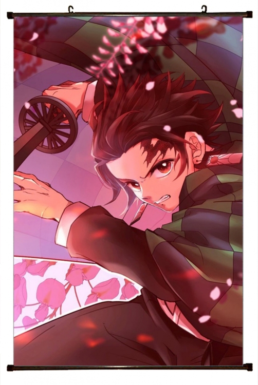 Demon Slayer Kimets Plastic pole cloth painting Wall Scroll 60X90CM   G4-228