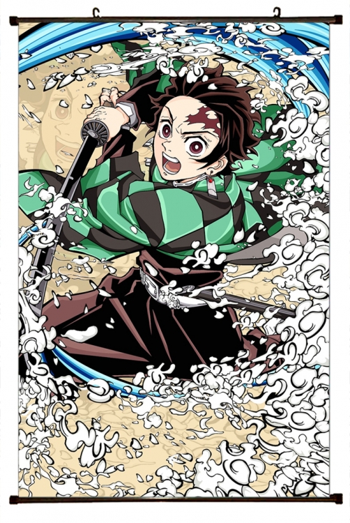 Demon Slayer Kimets Plastic pole cloth painting Wall Scroll 60X90CM   G4-217