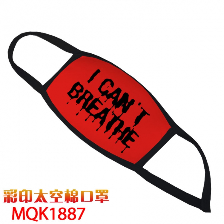 I can't breathe  Color printing Space cotton Masks price for 5 pcs MQK1887