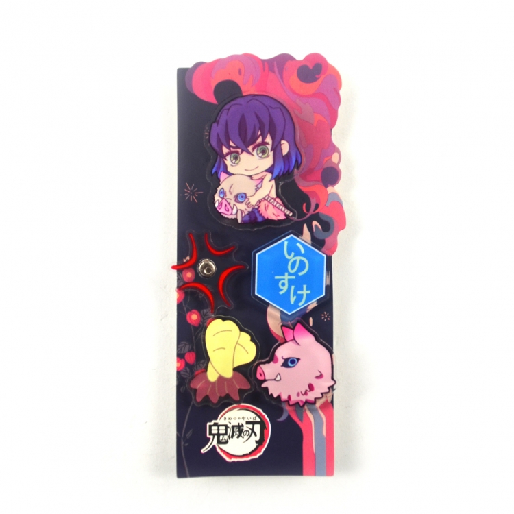 Demon Slayer Kimets brooch badge book holder acrylic 12x4.5cm price for 3 pcs 16611985103