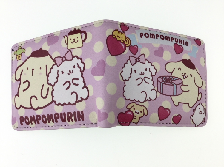 Pompompurin  Short color picture two fold wallet 11X9.5CM 60G