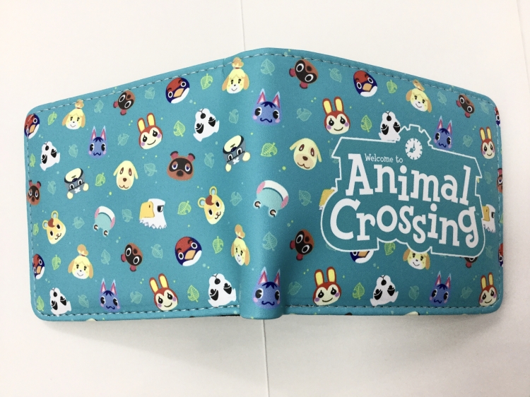 Animal CrOssing Short color picture two fold wallet 11X9.5CM 60G