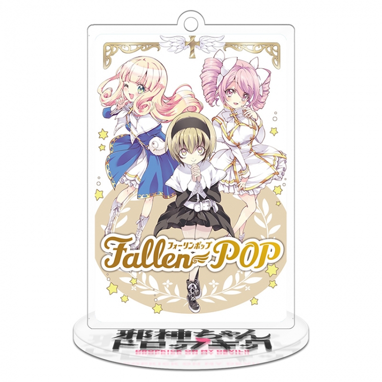 Evil god and kitchen girl acrylic Keychain Standing Plates  8cm