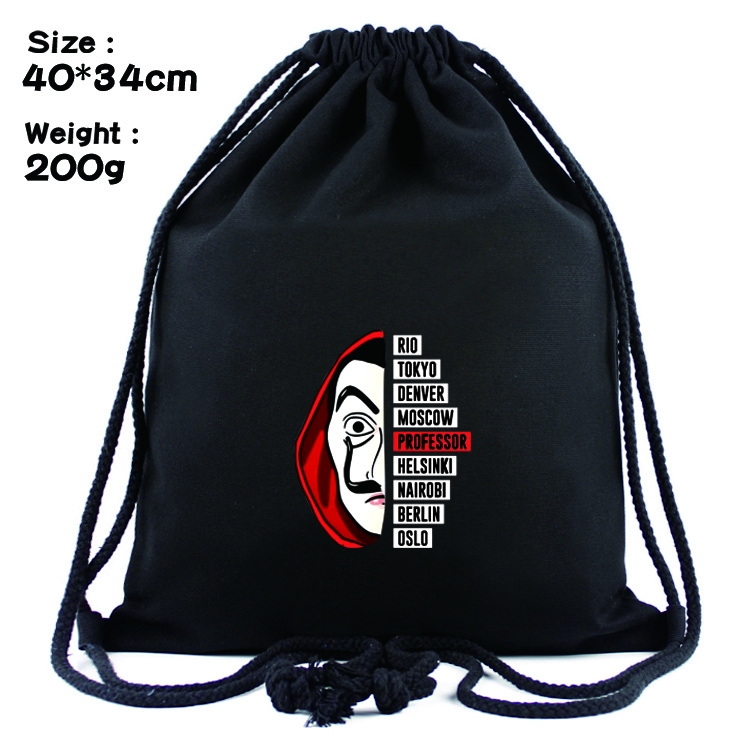 La casa de papel Anime Drawstring Bags Bundle Backpack  style 2